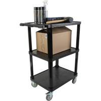 Chariot utilitaire avec tablette plate, 3 tiers, 18-1/8" x 37-3/8" x 27-3/4", Capacit&eacute; 330 lb Moffatt Supply & Specialties