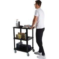 Chariot utilitaire avec tablette plate, 3 tiers, 18-1/8" x 37-3/8" x 27-3/4", Capacit&eacute; 330 lb Moffatt Supply & Specialties
