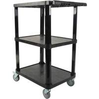 Chariot utilitaire avec tablette plate, 3 tiers, 18-1/8" x 37-3/8" x 27-3/4", Capacit&eacute; 330 lb Moffatt Supply & Specialties