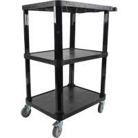 Chariot utilitaire avec tablette plate, 3 tiers, 18-1/8" x 37-3/8" x 27-3/4", Capacit&eacute; 330 lb Moffatt Supply & Specialties