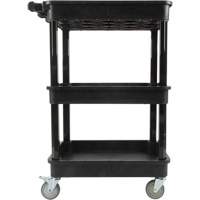 Chariot utilitaire avec tablette &agrave; bordure profonde, 3 tiers, 19" x 39-1/2" x 28-1/4", Capacit&eacute; 330 lb Moffatt Supply & Specialties
