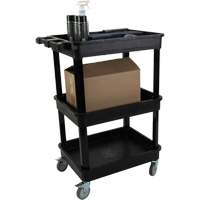 Chariot utilitaire avec tablette &agrave; bordure profonde, 3 tiers, 19" x 39-1/2" x 28-1/4", Capacit&eacute; 330 lb Moffatt Supply & Specialties