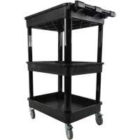 Chariot utilitaire avec tablette &agrave; bordure profonde, 3 tiers, 19" x 39-1/2" x 28-1/4", Capacit&eacute; 330 lb Moffatt Supply & Specialties