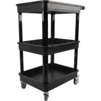 Chariot utilitaire avec tablette &agrave; bordure profonde, 3 tiers, 19" x 39-1/2" x 28-1/4", Capacit&eacute; 330 lb Moffatt Supply & Specialties