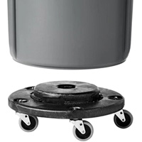 Brute&reg; Dolly, Polyethylene, Black, Fits: 20 - 55 US Gal. Moffatt Supply & Specialties