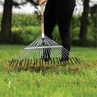 Lawn Rake, 24 Tines, Hardwood Handle, Steel Blade Moffatt Supply & Specialties