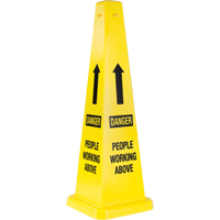 "People Working Above" Traffic Cones, English with Pictogram Moffatt Supply & Specialties