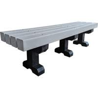 Banc de parc, Plastique recycl&eacute;, 72" lo x 17" la x 17" h, Gris Moffatt Supply & Specialties