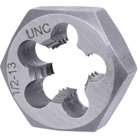 SAE Hex Die, 1" Dia., 1/2"-13NC Thread, Alloy Steel Moffatt Supply & Specialties