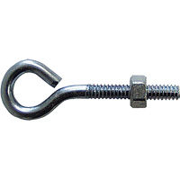 Eye Bolt, 3/8" Dia., 6" L, Zinc Plated Moffatt Supply & Specialties