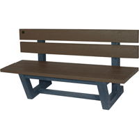 Outdoor Park Benches, Recycled Plastic, 60" L x 22-13/16" W x 29-13/16" H, Umber Moffatt Supply & Specialties