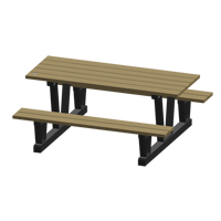 Recycled Plastic Outdoor Picnic Tables, 72" L x 60-5/16" W, Sand Moffatt Supply & Specialties