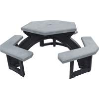 Recycled Plastic Hexagon Picnic Tables, 78" L x 78" W, Grey Moffatt Supply & Specialties