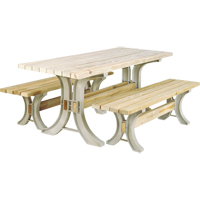 2x4 Basics&reg; Picnic Table & Benches Kit, 8' L x 30" W, Sand Moffatt Supply & Specialties