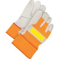 Classic High-Visibility Fitter Gloves, One Size, Grain Cowhide Palm, Fleece Inner Lining Moffatt Supply & Specialties