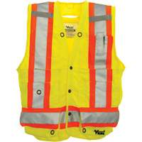 Veste de s&eacute;curit&eacute; pour arpenteur, Jaune lime haute visibilit&eacute;, Grand, Polyester Moffatt Supply & Specialties