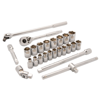 Jeu de douilles m&eacute;triques, 25 Mcx, Prise de 1/2" Moffatt Supply & Specialties