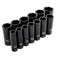 Jeu de douilles SAE, 13 Mcx, Chocs, Prise de 1/2", Profond Moffatt Supply & Specialties