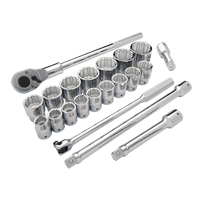Jeu de douilles SAE, 21 Mcx, Prise de 3/4" Moffatt Supply & Specialties