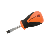 Stubby Slotted Screwdriver, 1/4" Tip, Round, 3-3/4" L, Cushion Grip Handle Moffatt Supply & Specialties