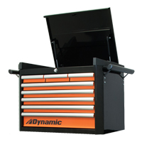 Top Tool Chest, 28" W, 8 Drawers, Black/Orange Moffatt Supply & Specialties
