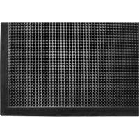 Gritstop Fingermat Matting, Rubber, Scraper Type, Textured Pattern, 2' x 2-2/3', Black Moffatt Supply & Specialties