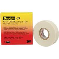 Scotch&reg; Glass Cloth Tape, 19 mm (3/4") W x 20 m (66') L, 7 mils, White Moffatt Supply & Specialties