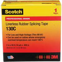 Scotch&reg; Professional Grade Linerless Rubber Splicing Tape, 50.8 mm (2") W x 9 m (30') L, 30 mils, Black Moffatt Supply & Specialties