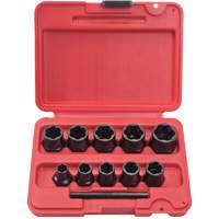 PROTO&reg; Bolt Extractor Socket Set, 10 Pcs, 1/4" Drive Size Moffatt Supply & Specialties