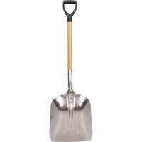 Scoop Shovel, Wood, Aluminum Blade, D-Grip Handle, 24-1/2" Length Moffatt Supply & Specialties