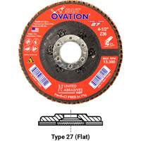 Ovation Flap Disc, 4-1/2" x 5/8"-11, Type 27, 36 Grit, Zirconium Moffatt Supply & Specialties