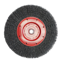 Economy Crimped Wire Wheel Brushes - Narrow Face, 6" Dia., 0.014 Fill, 2" Arbor Moffatt Supply & Specialties