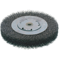 Economy Crimped Wire Wheel Brushes - Wide Face, 6" Dia., 0.014 Fill, 2" Arbor Moffatt Supply & Specialties