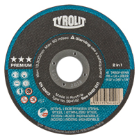 Meule &agrave; tronçonner 2-en-1 de premi&egrave;re qualit&eacute; Thincut, 4-1/2" x 0,045", Arbre de 7/8", Type 1, Oxyde d'aluminium, 13 300 Tr/min Moffatt Supply & Specialties