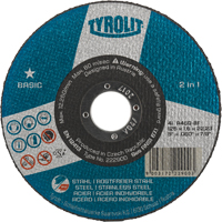 Meule &agrave; tronçonner 2-en-1 de base, 4-1/2" x 1/16", Arbre de 7/8", Type 1, Oxyde d'aluminium, 13 300 Tr/min Moffatt Supply & Specialties