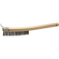 Brosse de nettoyage avec racloir, Acier, 3 x 19 rangs de fils, Longueur 13" Moffatt Supply & Specialties