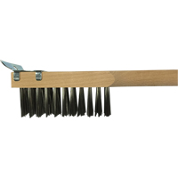 Brosse de nettoyage avec racloir, Acier inoxydable, 3 x 10 rangs de fils, Longueur 20" Moffatt Supply & Specialties