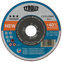 Cerabond Cutting Disc, 5" x 0.045", 7/8" Arbor, Type 1, Ceramic, 12250 RPM Moffatt Supply & Specialties
