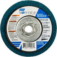 Meule abrasive non tiss&eacute;e &agrave; moyeu d&eacute;port&eacute; Vortez Rapid Blend, 4-1/2" dia., Grain 100-120, Oxyde d'aluminium Moffatt Supply & Specialties