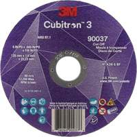 Cubitron 3 Cut-Off Wheel, 5" x 0.045", 7/8" Arbor, Type 1, Ceramic, 12250 RPM Moffatt Supply & Specialties