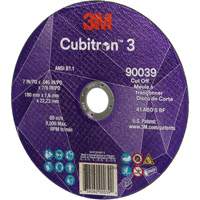 Cubitron 3 Cut-Off Wheel, 7" x 0.09", 7/8" Arbor, Type T27, Ceramic, 8500 RPM Moffatt Supply & Specialties