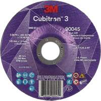 Cubitron™ 3 Cut-Off Wheel, 5" x 0.045", 7/8" Arbor, Type T27, Ceramic, 12250 RPM NY551 | Moffatt Supply & Specialties