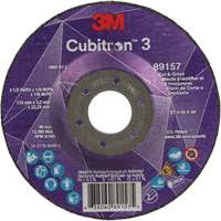 Cubitron 3 Cut and Grind Wheel, 4-1/2" x 1/8", 7/8" Arbor, Type 27, 36 Grit, Ceramic Moffatt Supply & Specialties