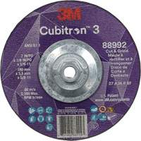 Cubitron 3 Cut and Grind Wheel, 7" x 1/8", 5/8"-11 Arbor, Type 27, 36 Grit, Ceramic Moffatt Supply & Specialties