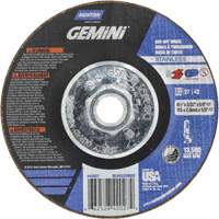 Gemini INOX/SS Right Angle Cut-Off Wheel, 4-1/2" x 3/32", 5/8"-11 Arbor, Type 27/42, Aluminum Oxide, 13580 RPM Moffatt Supply & Specialties
