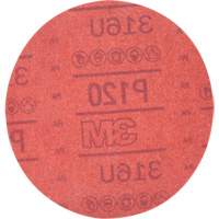 Hookit Red Abrasive Disc 316U, 01224, 6" Dia., P120 Grit, Aluminum Oxide, A Moffatt Supply & Specialties