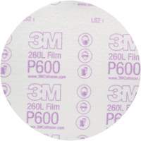 Hookit Finishing Film Abrasive Disc 260L 00971, 6" Dia., P600 Grit, Aluminum Oxide Moffatt Supply & Specialties