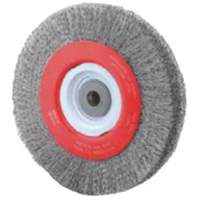 Crimped Bench Wheel, 8" Dia., 0.014" Fill, 1/2"-2 Arbor Moffatt Supply & Specialties