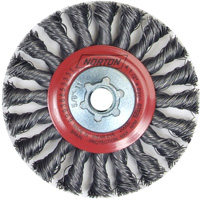 Full Cable Twist Wire Wheel, 4" Dia., 0.02" Fill, 5/8"-11 Arbor, Steel Moffatt Supply & Specialties