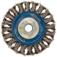 Full Cable Twist Wire Wheel, 5" Dia., 0.02" Fill, 5/8"-11 Arbor, Stainless Steel Moffatt Supply & Specialties